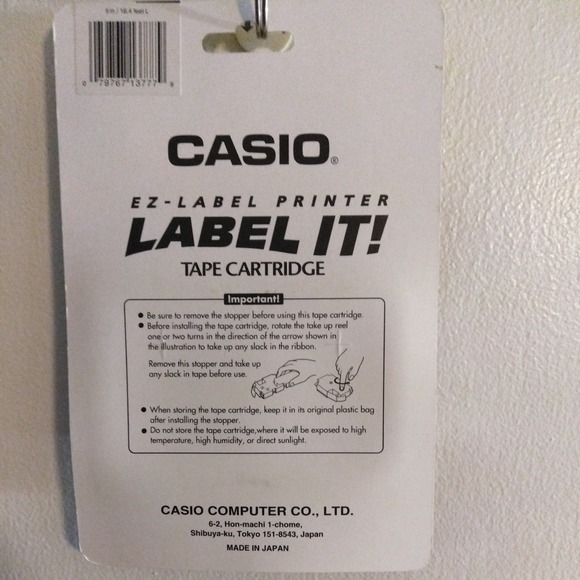 Casio EZ Label Tape Cartridge White Tape 9mm XR-9WE5-S‎ Japan - Picture 2 of 2